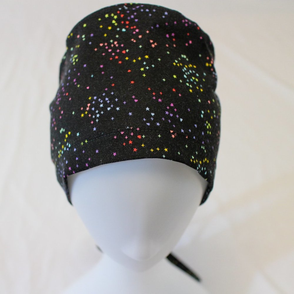 Rainbow Stars Galaxy Print Surgical Scrub Cap Dentist Chemo Hat